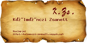 Kálmánczi Zsanett névjegykártya