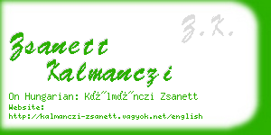 zsanett kalmanczi business card